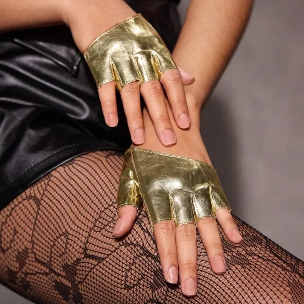 1 Pair Street Fashion Dance Performance Wedding Fingerless Gloves,